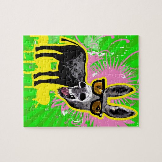 Donkey trägt eine Sonnenbrille Puzzle (Horizontal)