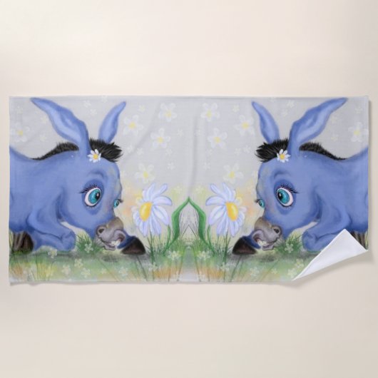 Donkey und Daisy Beach Handtuch (Vorderseite)