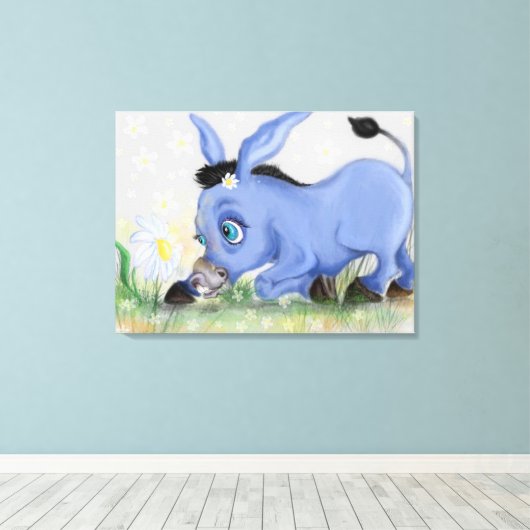 Donkey und Daisy Canvas Print Leinwanddruck (Insitu (Holzboden))
