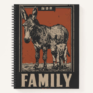 Donkey und Foal Vintag - Humble Landtiere Notizblock