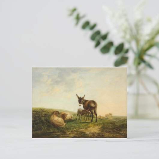 Donkey und Sheep von William Shayer Postkarte (Stehend Vorderseite)
