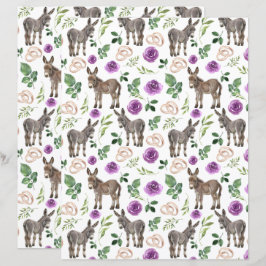 Donkey Wedding Scrapbook Paper in White