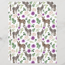 Donkey Wedding Scrapbook Paper in White