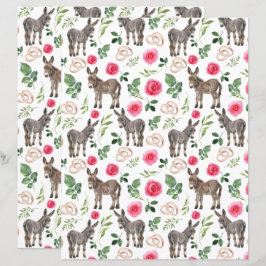 Donkey Wedding Scrapbook Paper in White