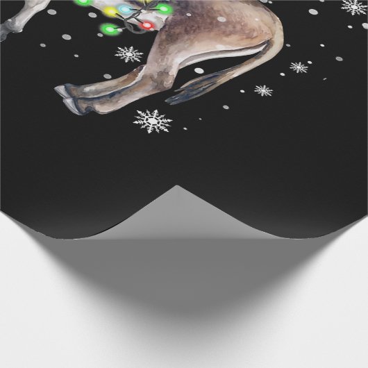 Donkey Weihnachtsbeleuchtung Farbe | Santa Donkey Geschenkpapier (Ecke)