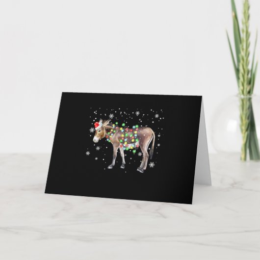 Donkey Weihnachtsbeleuchtung Farbe | Santa Donkey- Karte (Vorderseite)