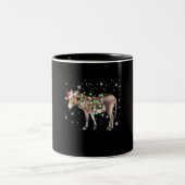Donkey Weihnachtsbeleuchtung Farbe | Santa Donkey Zweifarbige Tasse (Mittel)