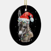 Donkey Weihnachtsfarbenleuchten Weihnachtsmannmütz Keramik Ornament (Rechts)