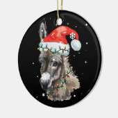 Donkey Weihnachtsfarbenleuchten Weihnachtsmannmütz Keramik Ornament (Links)
