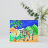 Donkey Weihnachtskarte Postkarte (Stehend Vorderseite)