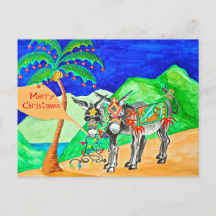 Donkey Weihnachtskarte Postkarte