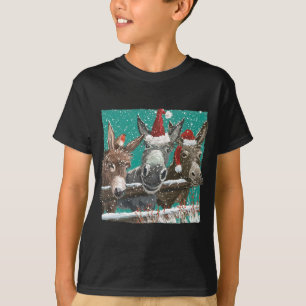 Donkey Weihnachtsmannmütze Donkey Lover Niedlich D T-Shirt