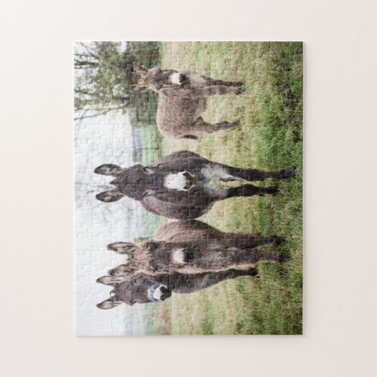 Donkeys auf einem misty Wintermorgen Puzzle (Vertikal)