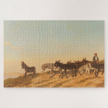 Donkeys in Südfrankreich (von Eugène Burnand)