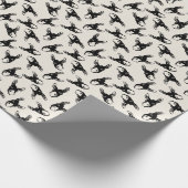 Donkeys-Kopfblock schwarz und weiß Geschenkpapier (Ecke)