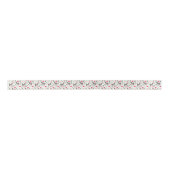 Donkeys & Pink Roses Satin Ribbon in White Satinband (Vorderseite)