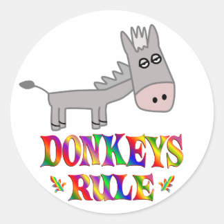 Donkeys-Regel Runder Aufkleber