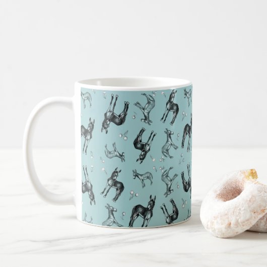 Donkeys und Lüster Kaffeetasse (Mit Donut)