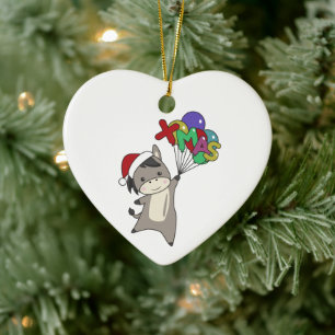 Donkeys WeihnachtsDonkeys Wintertiere Keramik Ornament