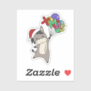 Donkeys WeihnachtsDonkeys Wintertiersticker Aufkleber