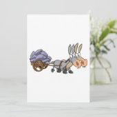 Donkies ziehen ein Herz Einladung (Stehend Vorderseite)