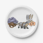 Donkies ziehen ein Herz Pappteller (Vorderseite)