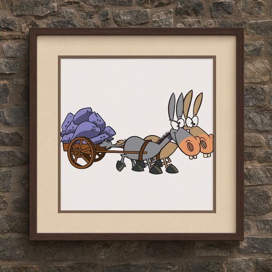 Donkies ziehen ein Herz Poster