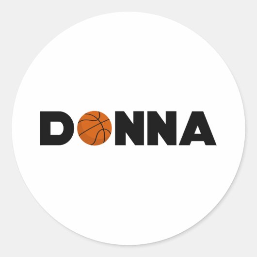 Donna Basketball Runder Aufkleber (Vorderseite)
