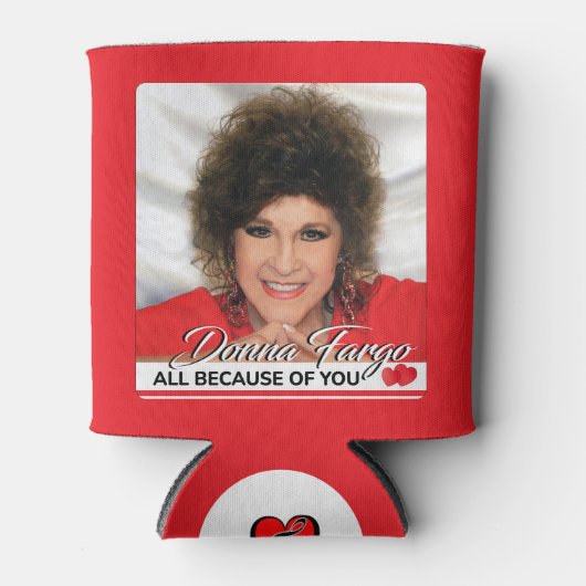 DONNA FARGO CAN COOLER, zwei Größen, rot Dosenkühler (Vorderseite)