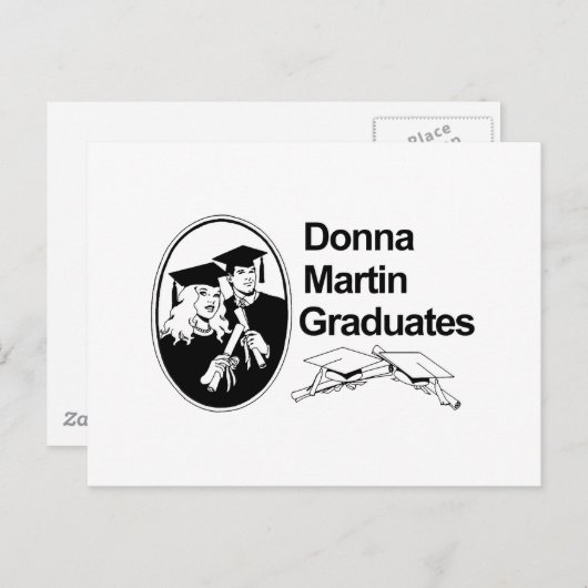 DONNA MARTIN GRADUATES ANKÜNDIGUNGSPOSTKARTE (Vorne/Hinten)