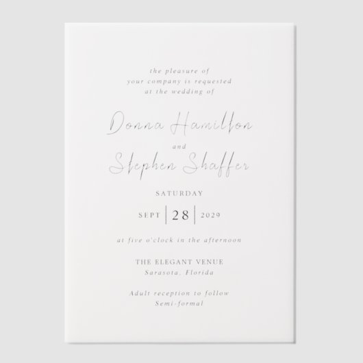 Donna Modern Wedding Pergament Einladungen (Vorderseite)