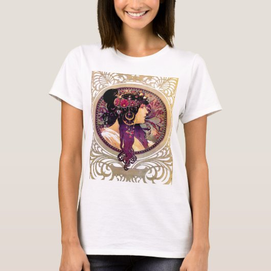 Donna Orechini durch Alphonse Mucha T-Shirt (Vorderseite)