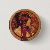 Donna Orechini mit rotem Haar Button (Vorderseite)