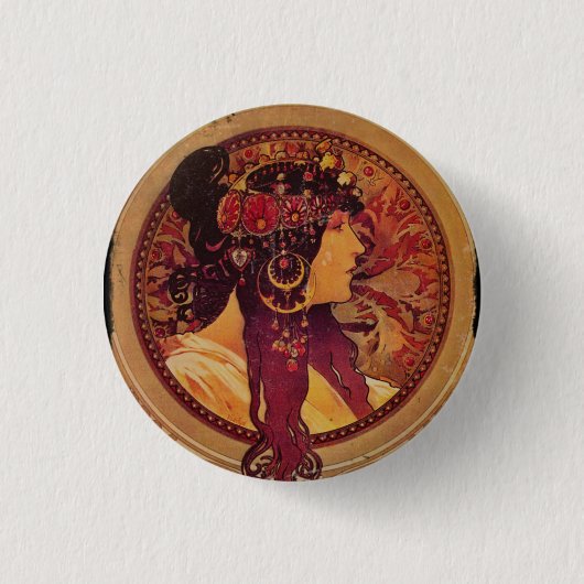 Donna Orechini mit rotem Haar Button (Vorderseite)