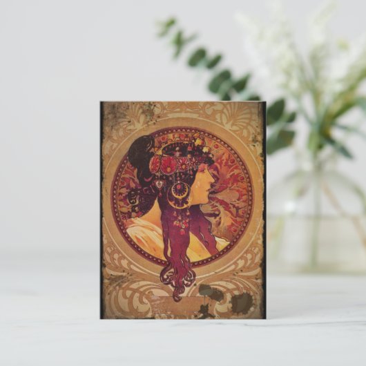 Donna Orechini mit rotem Haar Postkarte (Stehend Vorderseite)