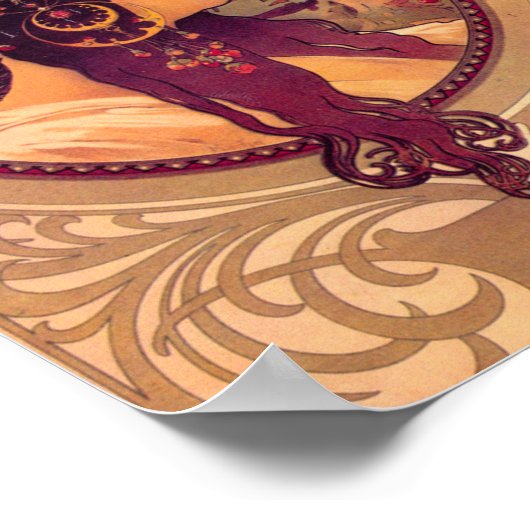 Donna Orechini von Alphonse Mucha Poster (Ecke)