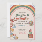 DONNA Retro Rainbow Jingle Mingle Weihnachtsfest P Einladung (Vorderseite)