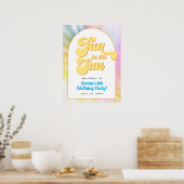 DONNA Retro Schriftart Gefärbte Krawatte Pool Part Poster (Küche)