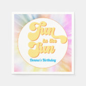 DONNA Retro Schriftart Gefärbte Krawatte Pool Part Serviette (Vorderseite)