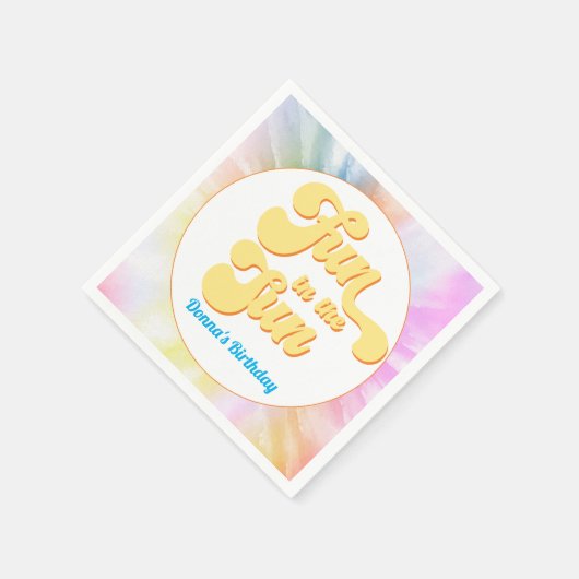 DONNA Retro Schriftart Gefärbte Krawatte Pool Part Serviette (Ecke)