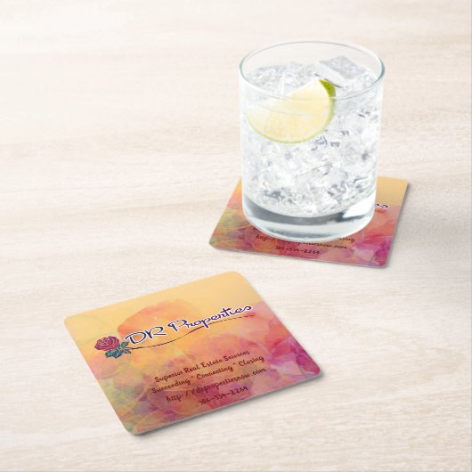 Donna Rose Square Paper Untersetzer (Vor Ort)