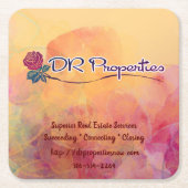 Donna Rose Square Paper Untersetzer (Vorderseite)