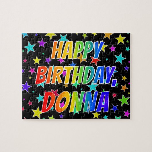 "DONNA" Vorname, Spaß "GLÜCKLICHER GEBURTSTAG" Puzzle (Horizontal)