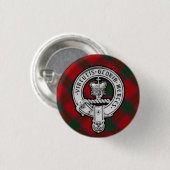Donnachaidh (Robertson) Red tartan Wappen Abzeiche Button (Vorne & Hinten)