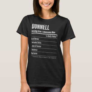 Donnell Serving Size Nutrition Label Calories T-Shirt