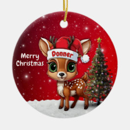 Donner Baby Deer, Fawn, Doe, Reindeer🦌 🎄 Keramik Ornament
