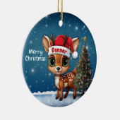 Donner Baby Deer, Fawn, Doe, Reindeer🦌🎄 Keramik Ornament (Rechts)