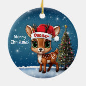 Donner Baby Deer, Fawn, Doe, Reindeer🦌🎄 Keramik Ornament (Hinten)