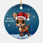 Donner Cute Whimsical Reindeer Graphic Unique🦌 🎄 Keramik Ornament (Hinten)