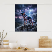 Donner Deutscher Schäferhund Blitz Kunst Poster (Küche)